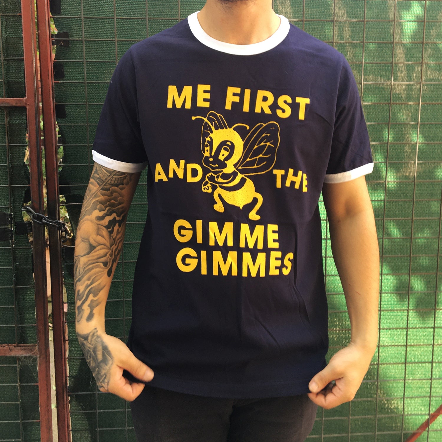 Me First and The Gimme Gimmes - Bee Ringer T-Shirt (Navy/White)