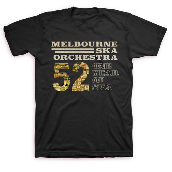 Melbourne Ska Orchestra - One Year of Ska Tee (Black)