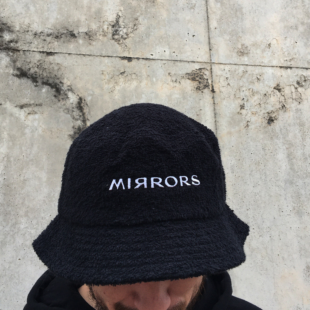 Mirrors - Embroidered Logo Terry Bucket Hat (Black)