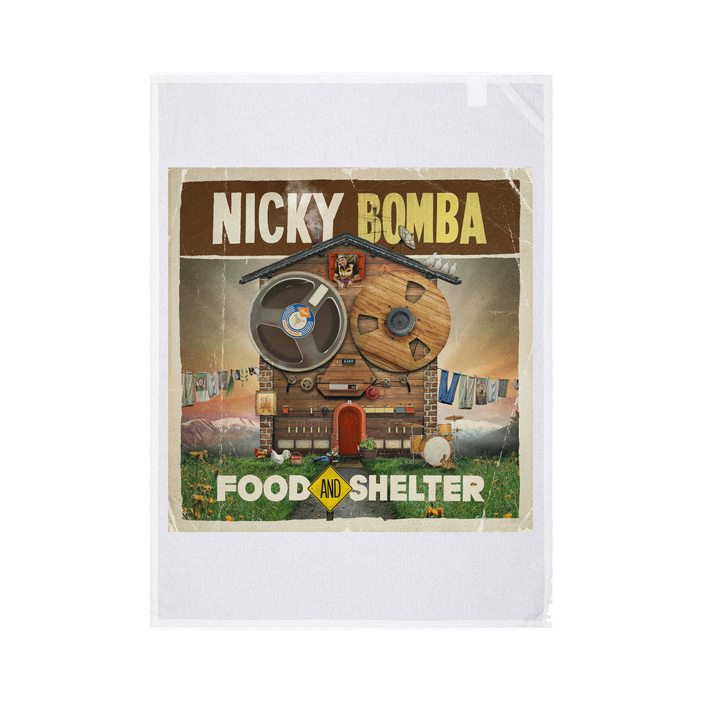 Nicky Bomba - Food And Shelter Tea Towel