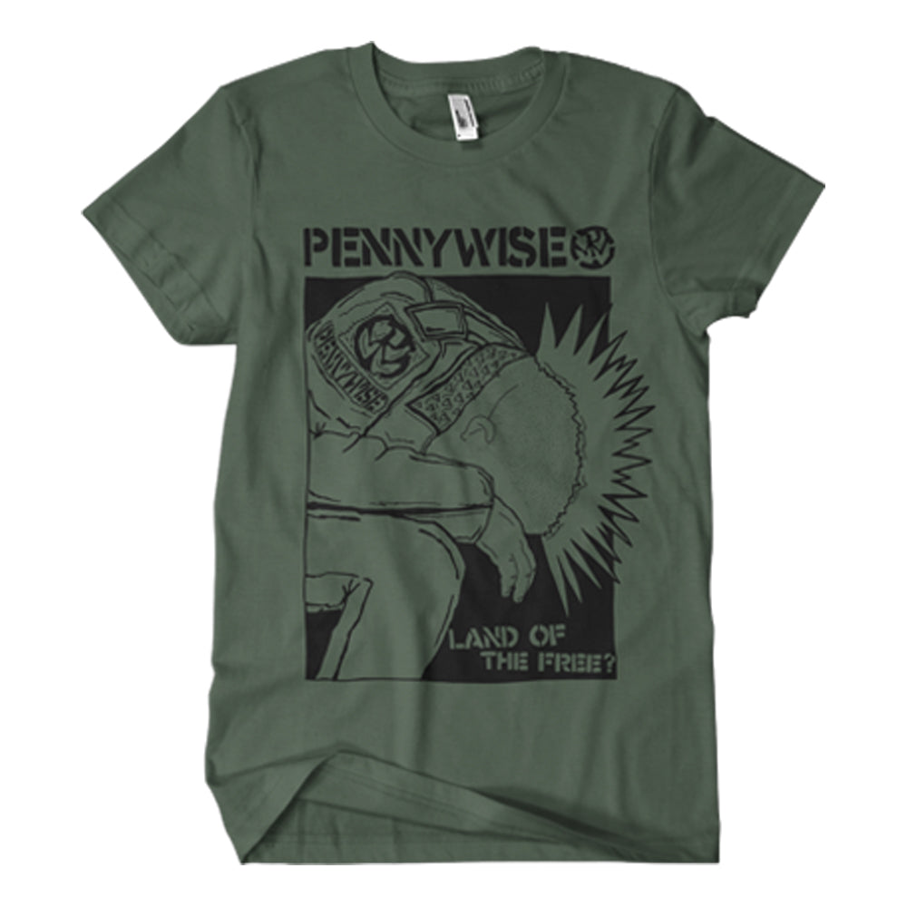 Pennywise - Land of the Free T-shirt (Army Green)