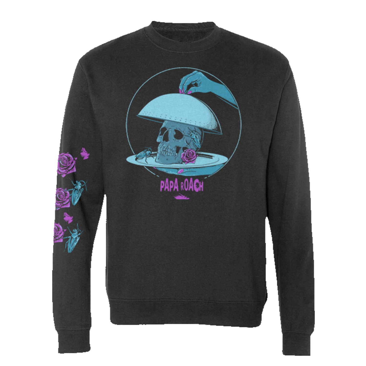 Papa Roach - Head On A Platter Crewneck Sweatshirt (Black)