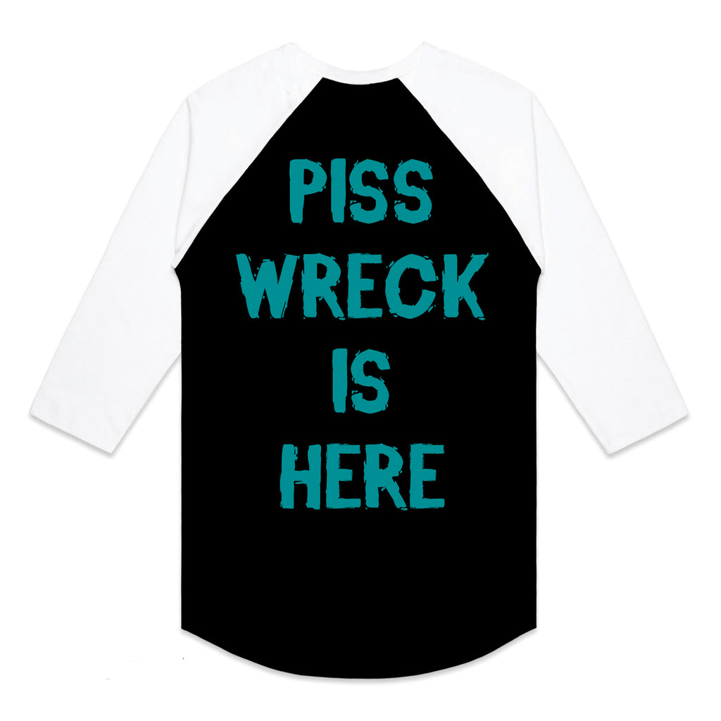 King Parrot - Piss Wreck Raglan (Black/White) back