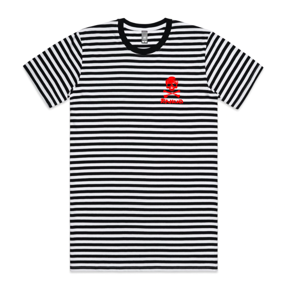 Rancid - D-Skull Stripe T-Shirt (Black/White)