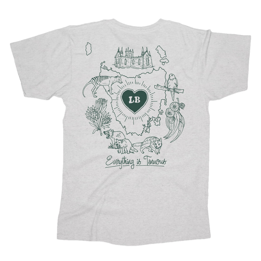 Luca Brasi - Tassie Heart Tee (White Marle) back