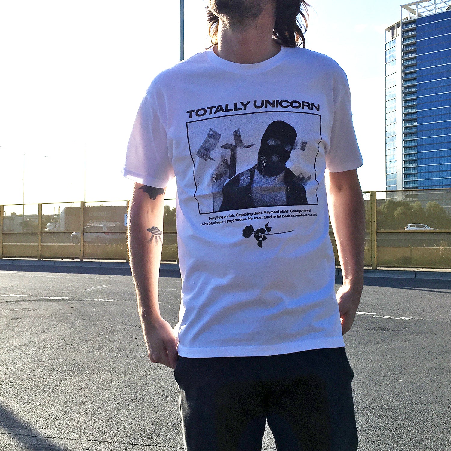 Totally Unicorn - Money Gun T-Shirt (White)