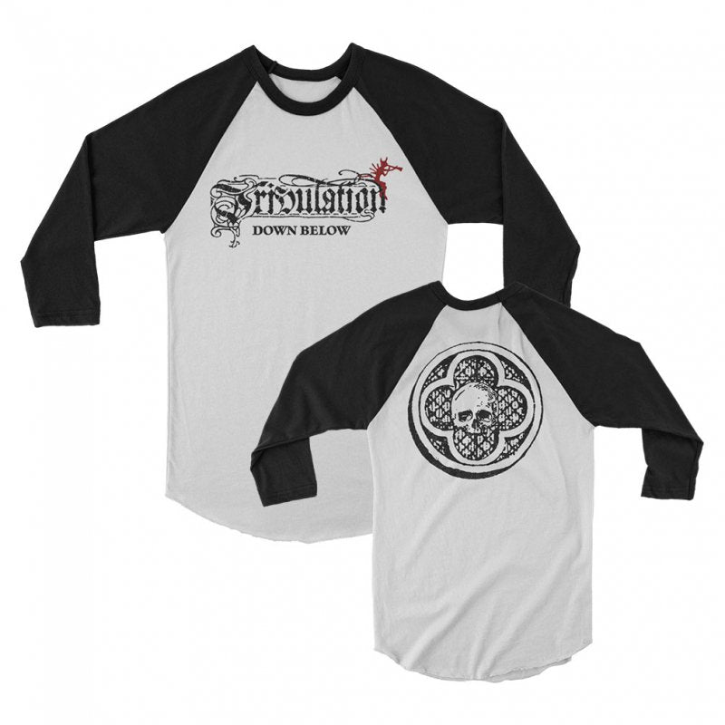 Tribulation - Down Below Raglan (White/Black)