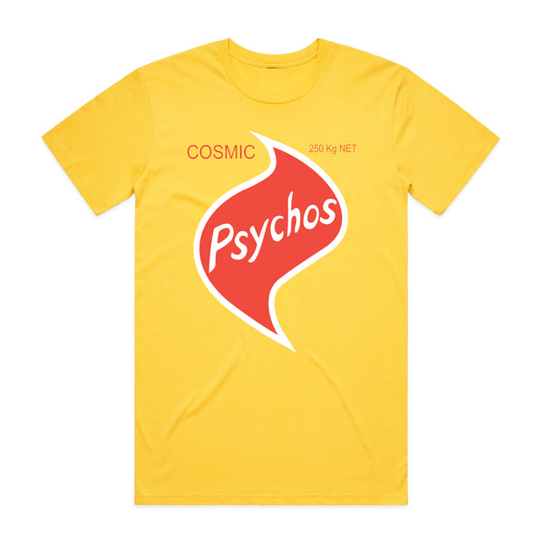 Cosmic Psychos - Twisties Tee (Yellow) Front