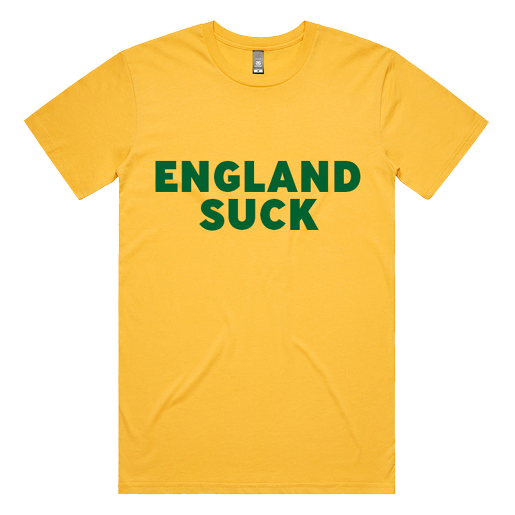 You Suck Merch - England Suck T-Shirt (Australian Gold & Green)