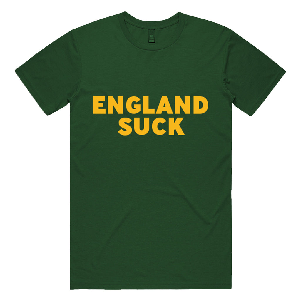 You Suck Merch - England Suck T-Shirt (Australian Green & Gold)