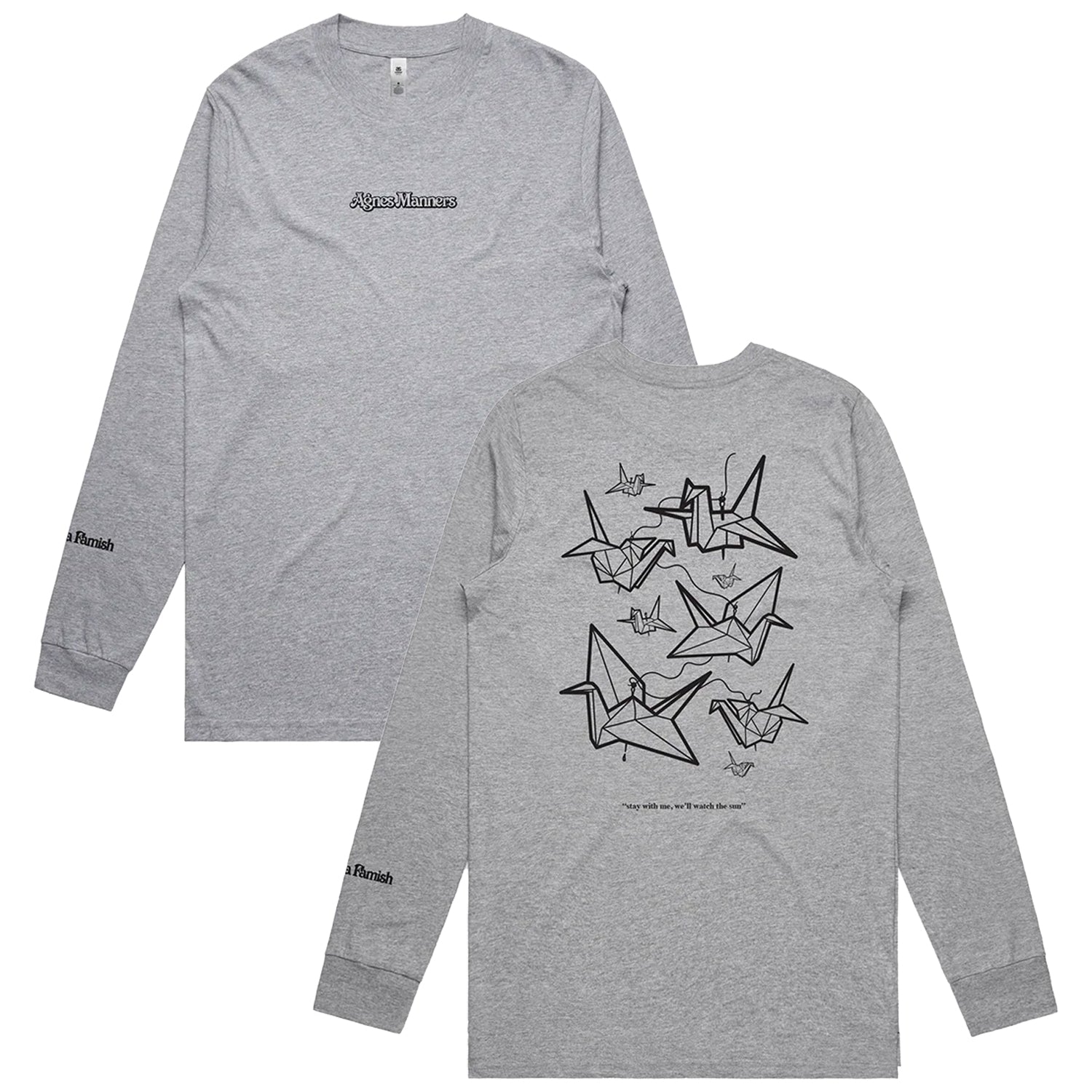 Agnes Manners - Origami Cranes Longsleeve (Grey)