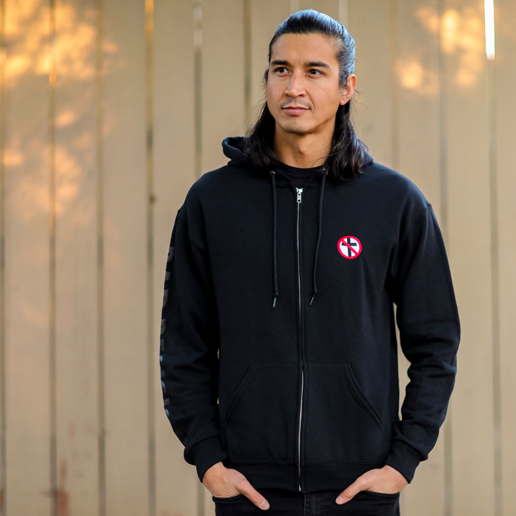 Bad Religion - Embroidered Crossbuster Zip Up Hoodie (Black)