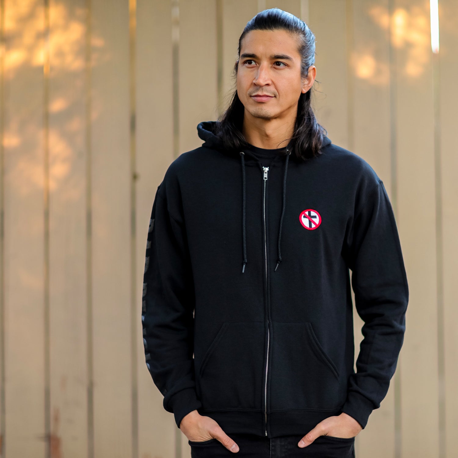 Bad Religion - Embroidered Crossbuster Zip Up Hoodie (Black)