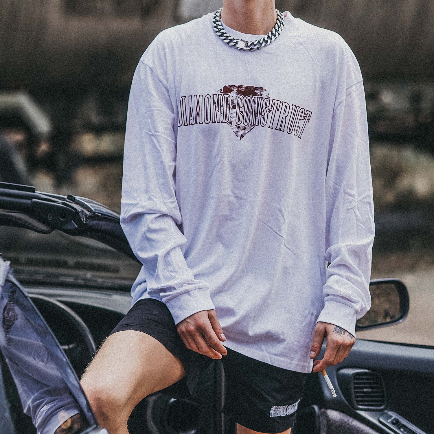 Diamond Construct - College Longsleeve (White)