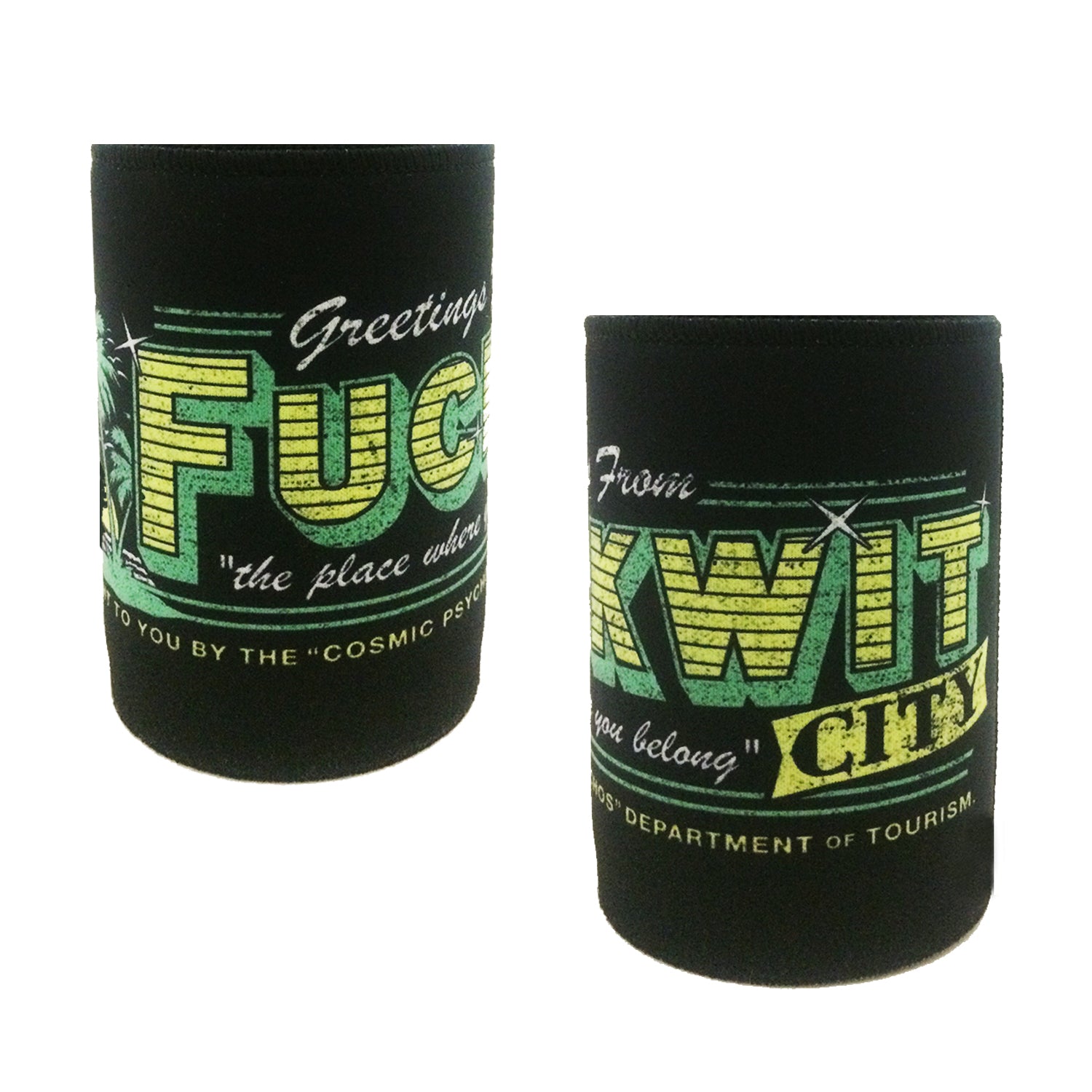 Fuckwit City Stubby Holder