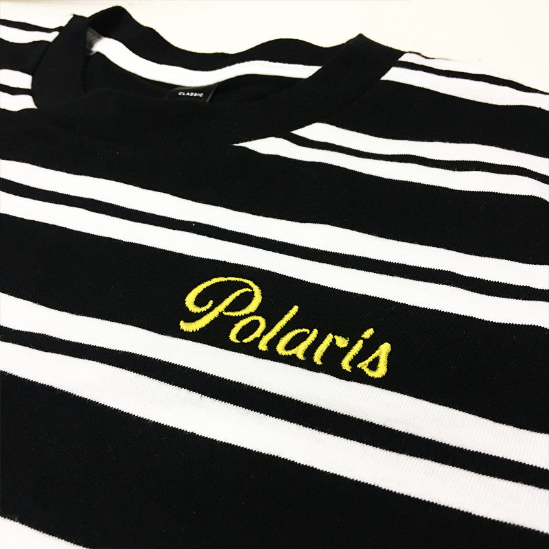 Polaris - Embroidered Logo Striped T-Shirt (White/Black)