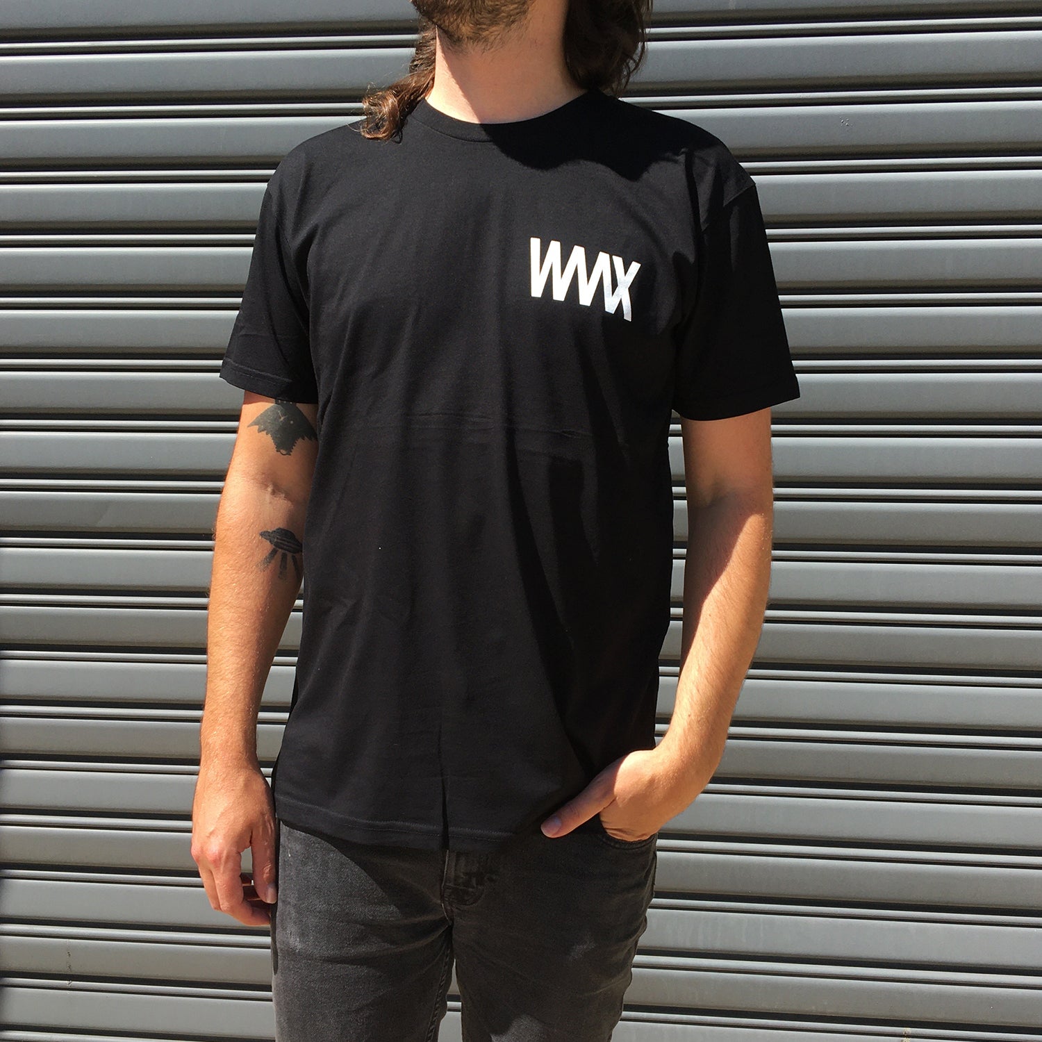 WAAX - White on Black Logo Tee